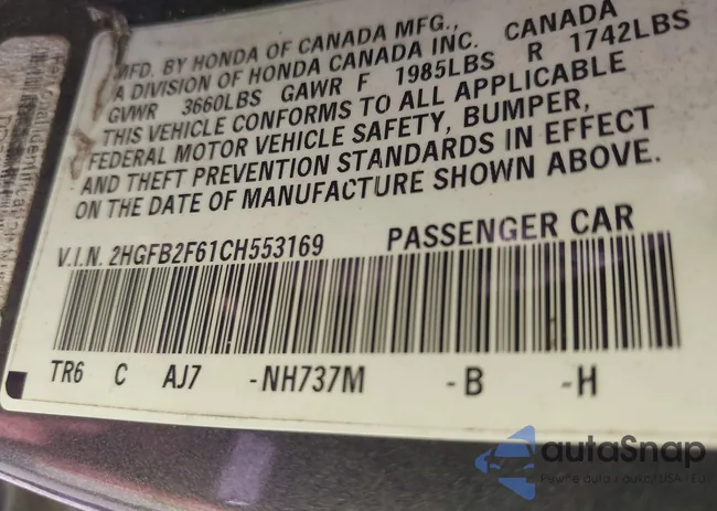 2HGFB2F61CH553169: 43449824