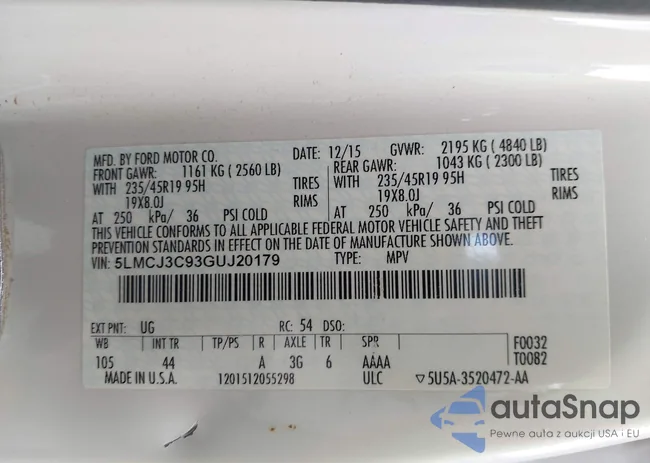 5LMCJ3C93GUJ20179: 43449930