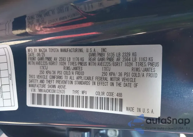 7MMVAADW3SN132635: 43450023