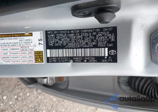 JTDKB20U877646695: 43450032