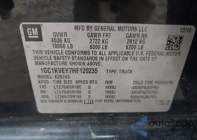 1GC1KVEY7HF120235: 43450105