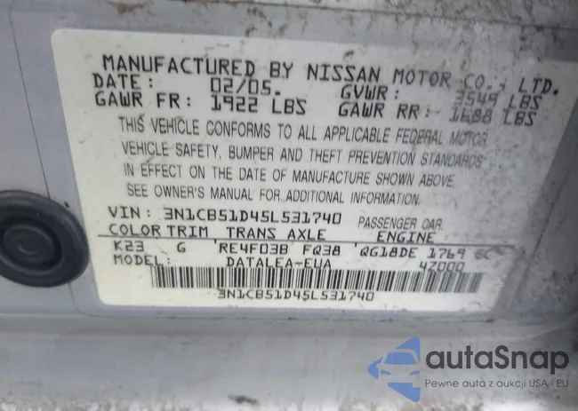 3N1CB51D45L531740: 43450115