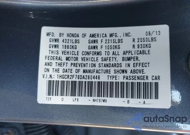 1HGCR2F76DA280446: 43449161