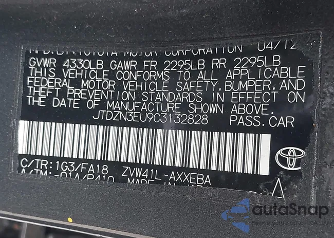 JTDZN3EU9C3132828: 43449353