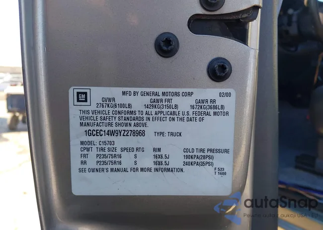 1GCEC14W9YZ278968: 43449359