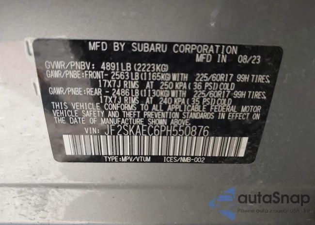 JF2SKAEC6PH550876: 43450614