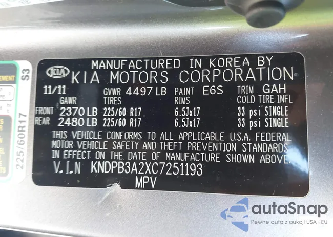 KNDPB3A2XC7251193: 43450885