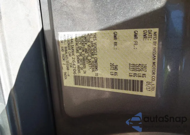 1N4AL3APXHC264206: 43450899