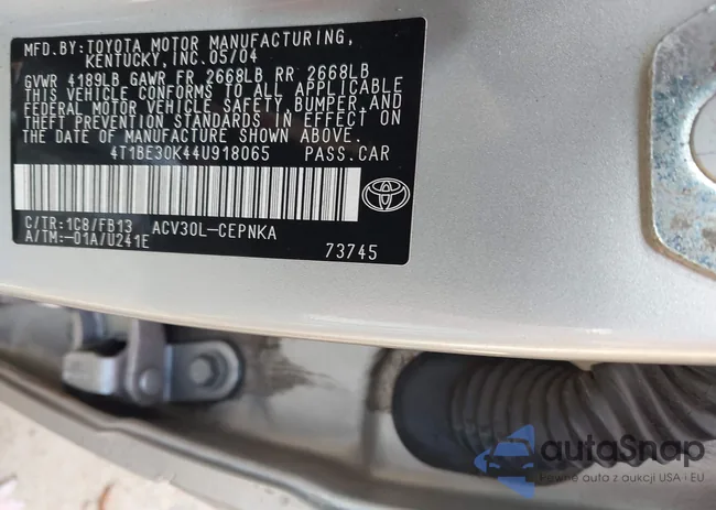 4T1BE30K44U918065: 43450915