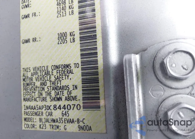 1N4AA5AP3DC844070: 43450923