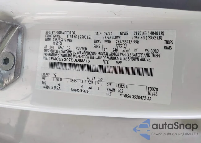 1FMCU9G97EUD58816: 43451122