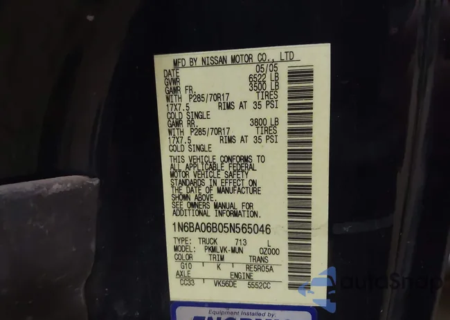 1N6BA06B05N565046: 43450163