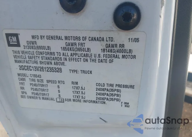 2GCEC13V261235328: 43450182