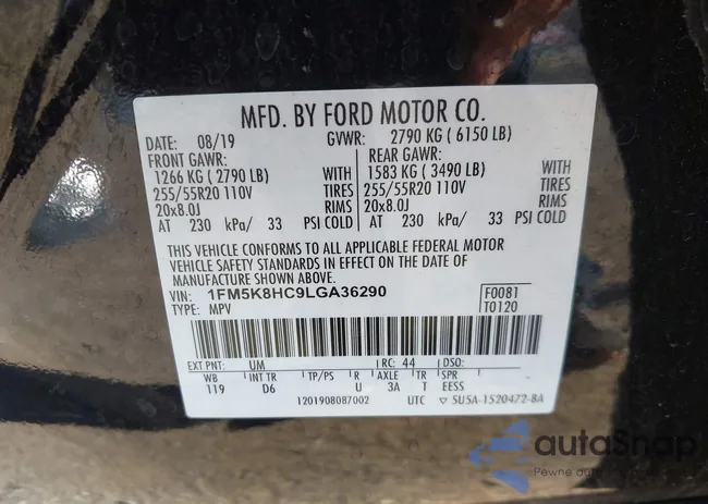 1FM5K8HC9LGA36290: 43450211