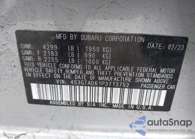 4S3GTAD61P3713752: 43450232