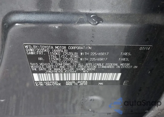 JTMZFREV0EJ022564: 43450236