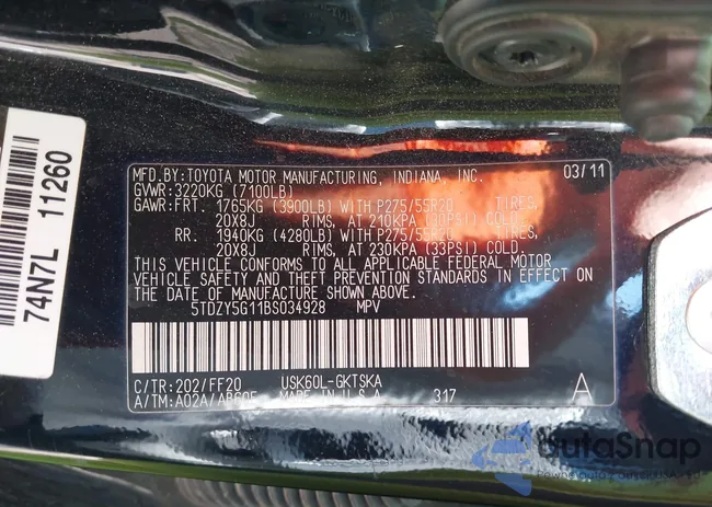 5TDZY5G11BS034928: 43450298