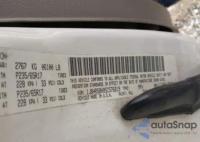 1J8HR58N95C576819: 43450317