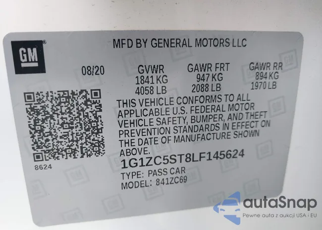 1G1ZC5ST8LF145624: 43450394