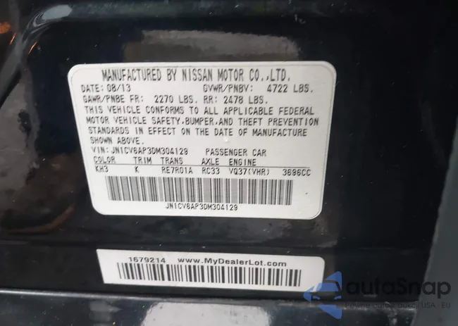 JN1CV6AP3DM304129: 43450480