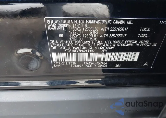 2T3F1RFV7MC244102: 43450495