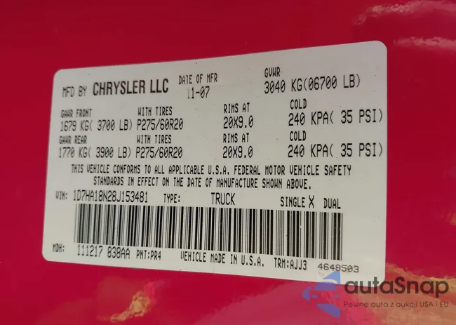 1D7HA18N28J153481: 43451607