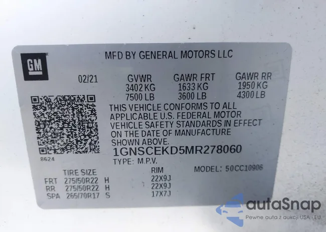 1GNSCEKD5MR278060: 43451678