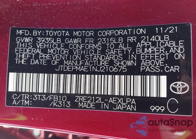 JTDEPMAE1NJ210675: 43451737