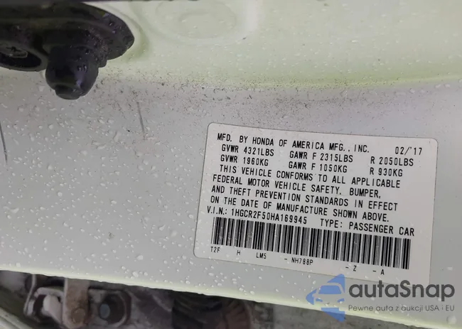 1HGCR2F50HA169945: 43451784