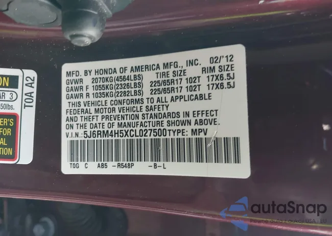 5J6RM4H5XCL027500: 43451815