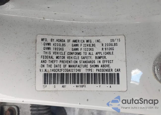 1HGCR2F33GA027246: 43451819