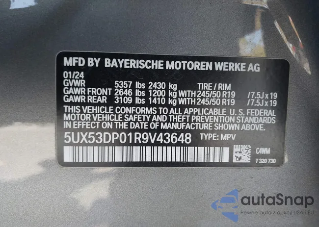 5UX53DP01R9V43648: 43451822