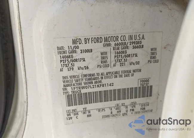 1FTRW07L21KF81142: 43451864