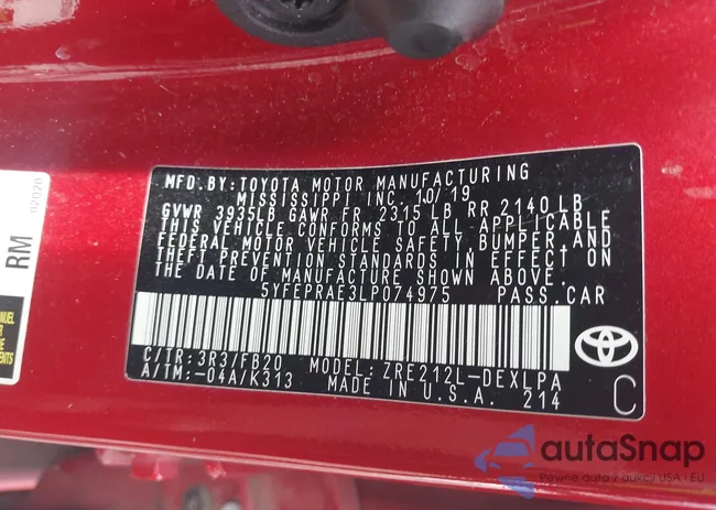 5YFEPRAE3LP074975: 43451983