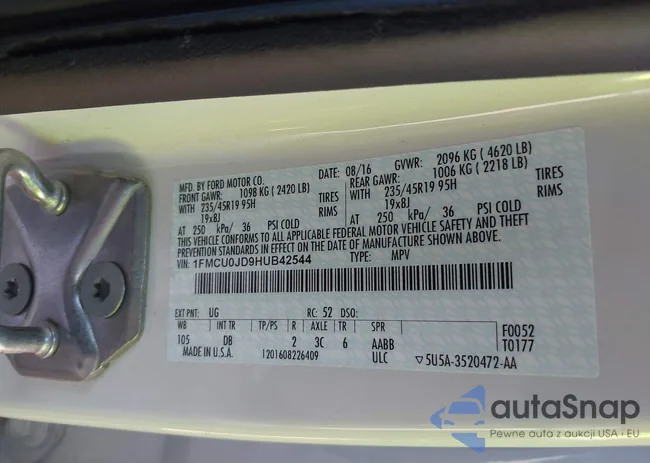 1FMCU0JD9HUB42544: 43452026