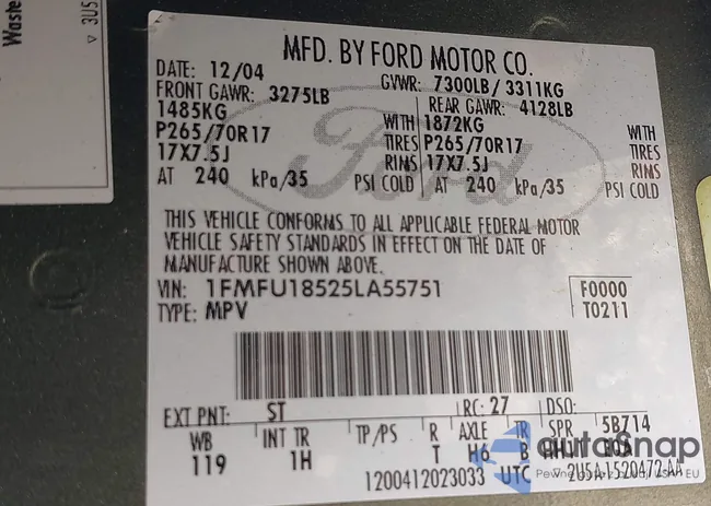 1FMFU18525LA55751: 43452081