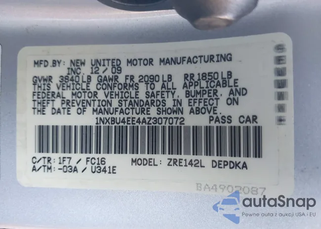 1NXBU4EE4AZ307072: 43451172