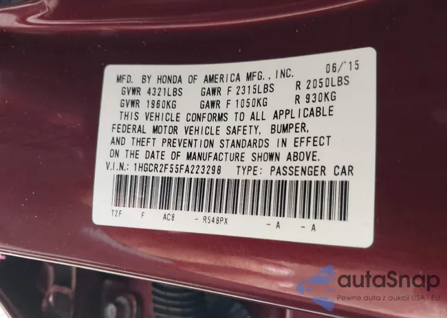 1HGCR2F55FA223298: 43451240