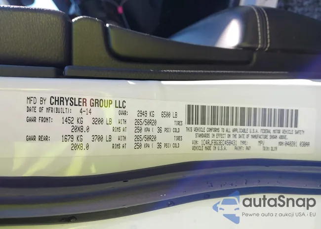 1C4RJFBG3EC458431: 43452596