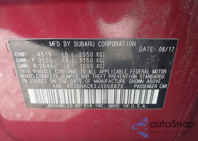 4S3BNAC63J3008870: 43452619