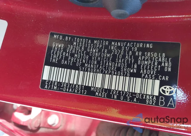 5YFBURHE7KP940676: 43452671