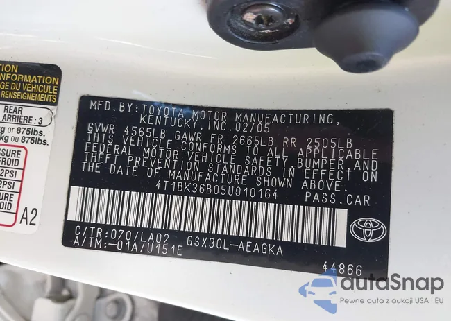 4T1BK36B05U010164: 43452674