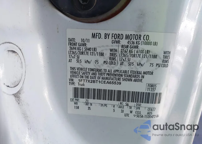 1FT7X2BT1CEA65539: 43452715