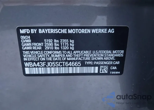 WBA43FJ05SCT64665: 43452716