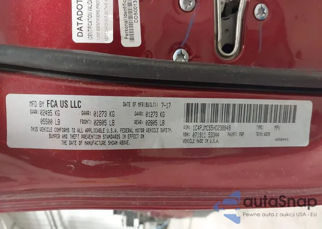 1C4PJMCS5HD238849: 43452745