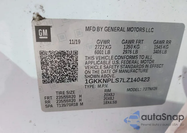 1GKKNPLS7LZ140423: 43452748