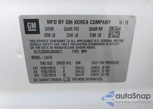 KL7CJKSB5LB045817: 43452762