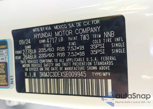 3KMJC3DEXSE009945: 43452787