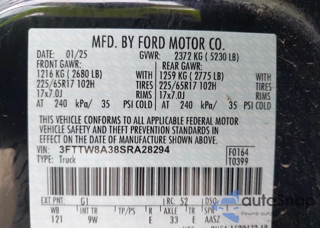 3FTTW8A38SRA28294: 43452790