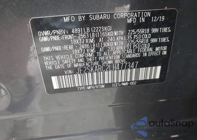 JF2SKARC2LH477347: 43452853